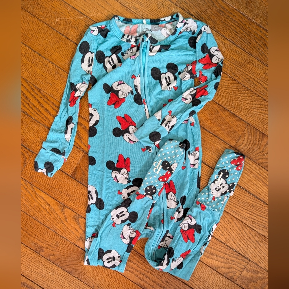 Posh Peanut 2T Blue Mickey and Minnie Bamboo Pajamas